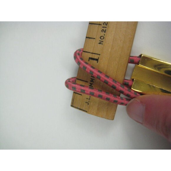 Juicy Couture Pink Goldtone Bracelet Adjustable Cord WORN - Picture 6 of 11